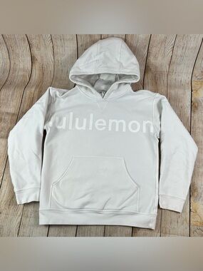 Lululemon All Yours Graphic Fleece White Hoodie Sweatshirt Size 8